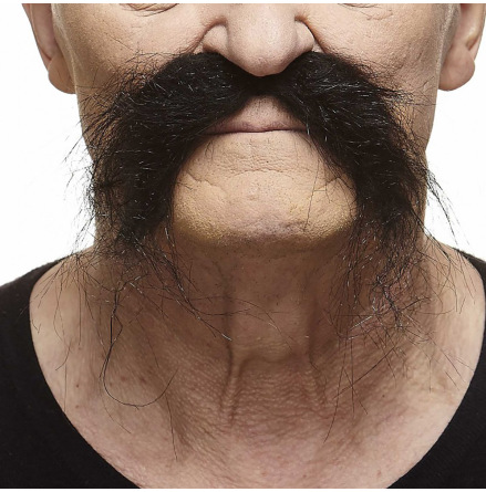 Mustasch, biker svart